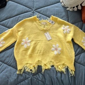 Yellow flower sweater